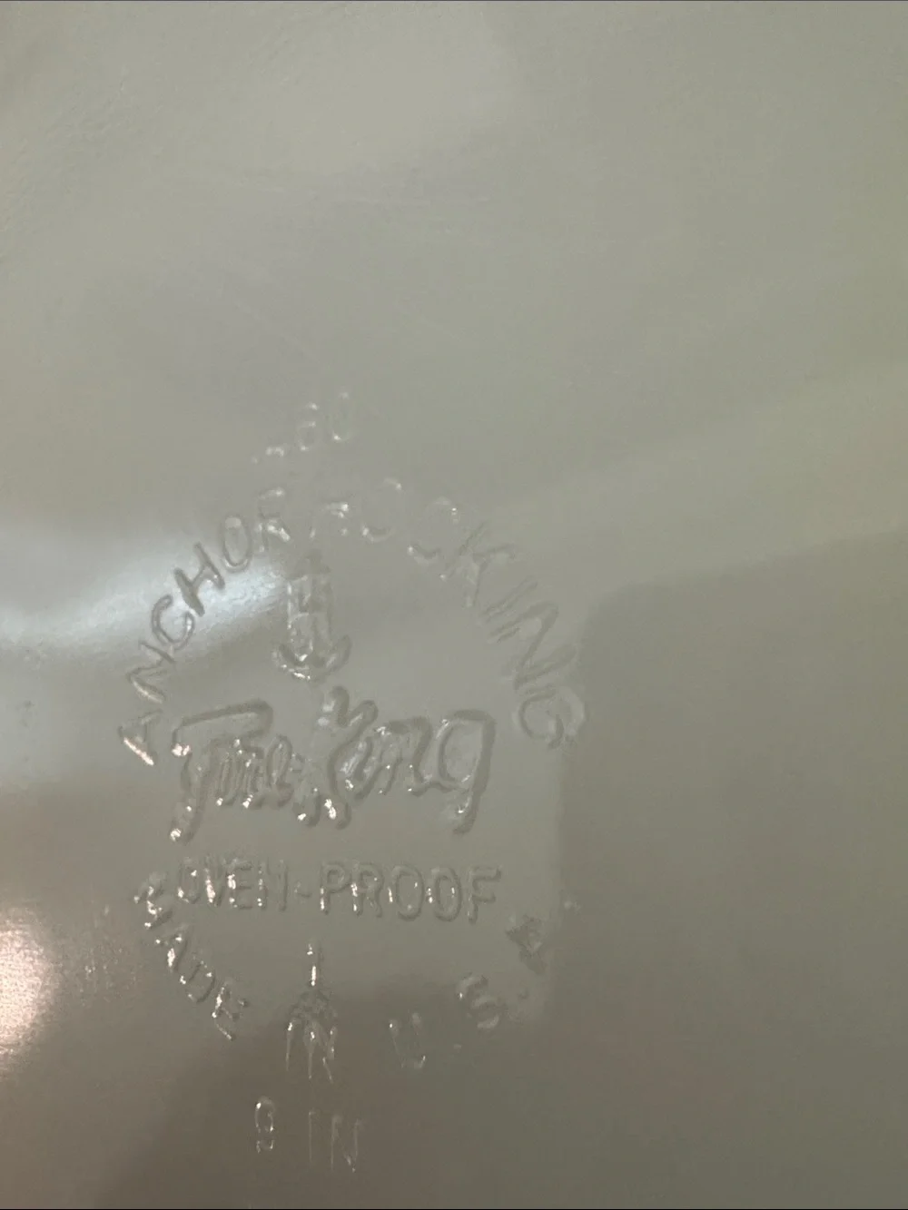 Fire King Anchor Hocking 1460 9” Milk Glass Pie Plate with Handles